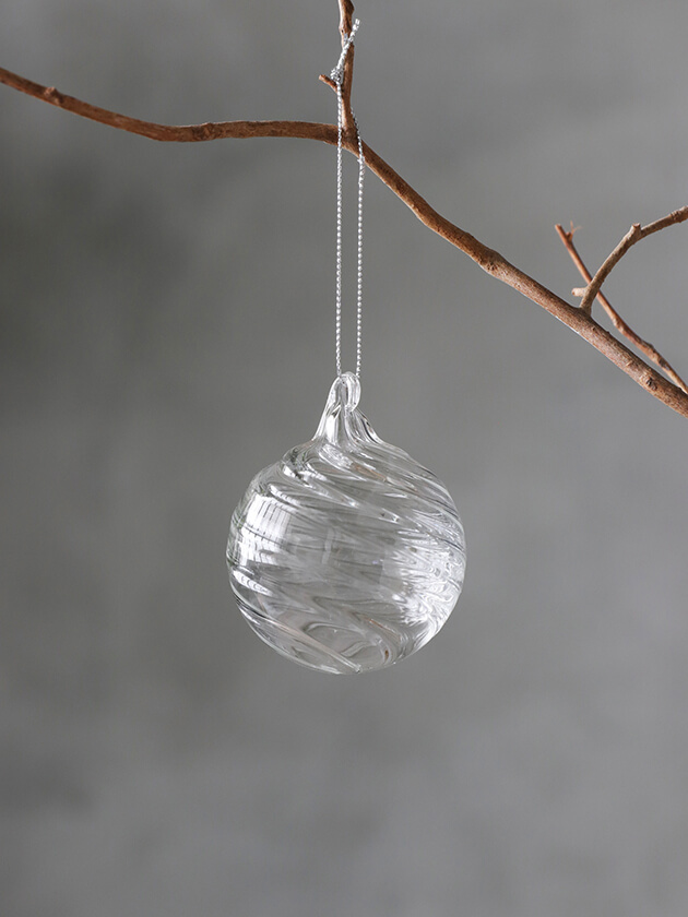 ShishiガラスボールSwirl クリア6cm