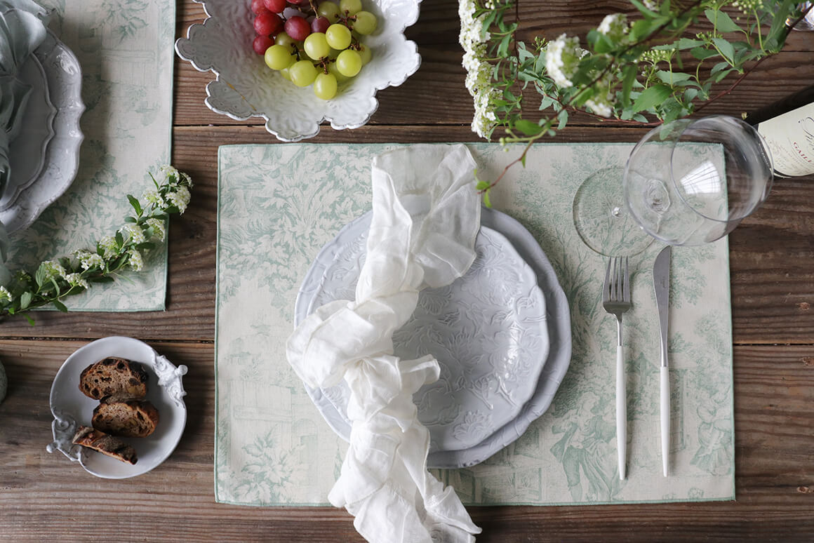 Borgo delle tovaglieプレースマットFilo 50x35cm トワルドジュイサルビア