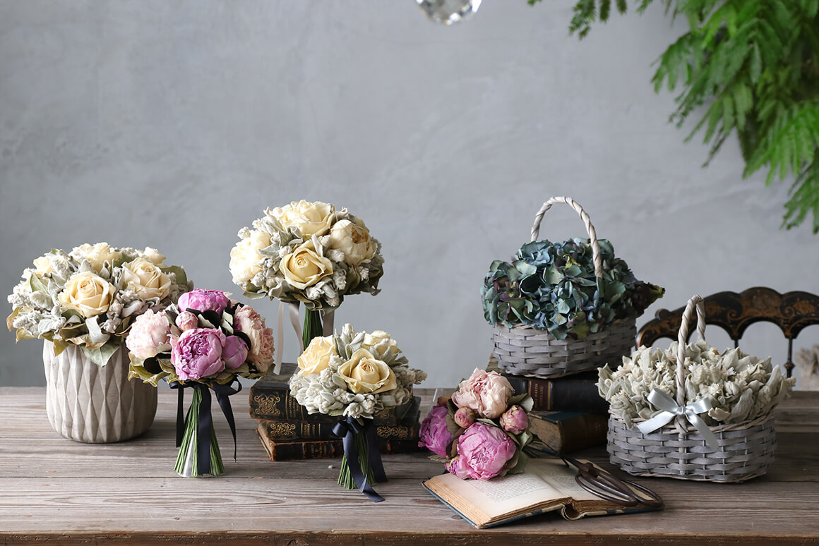 ピンク 紫芍薬 アイスフラワーブーケ サラグレース アレンジメント フレンチ