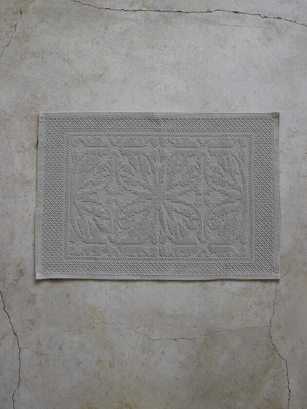 Haomy ハオミー バスマットHAMMAMライトグレー60x80cm コットン 綿 花