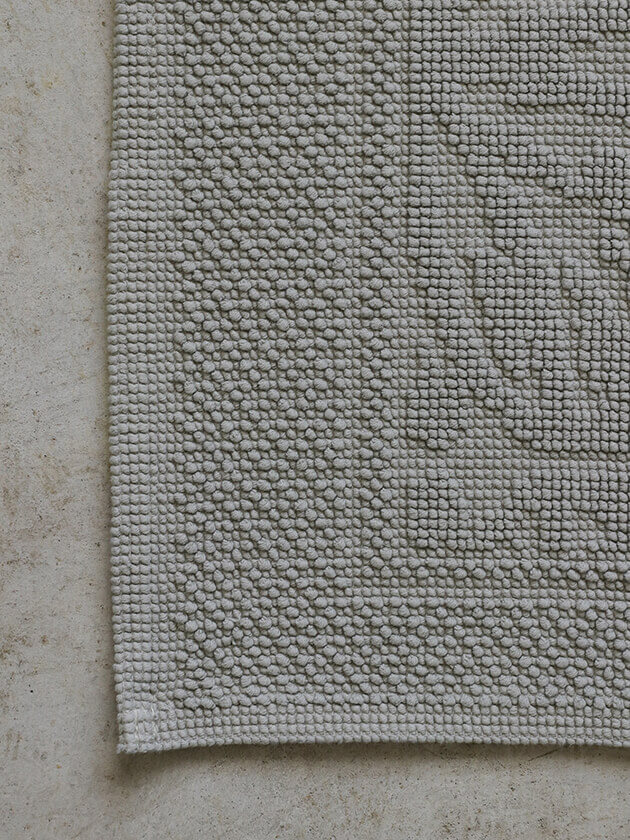 Haomy ハオミー バスマットHAMMAMライトグレー60x80cm コットン 綿 花