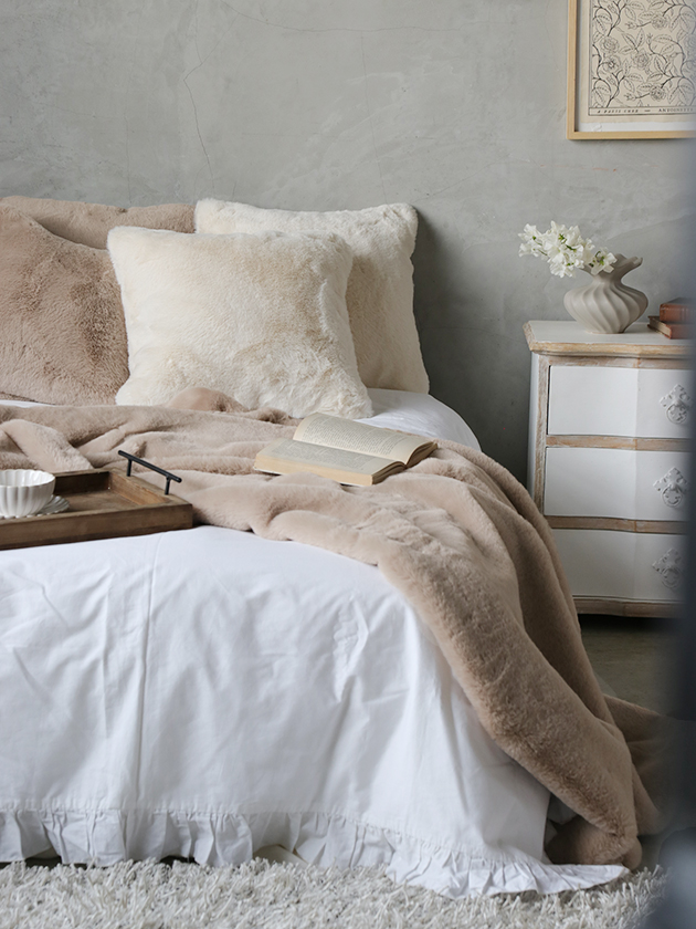 HaomyクッションカバーCHAMONIX 45x45cmアイボリー