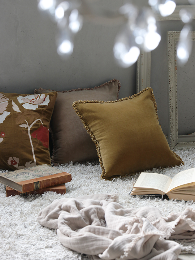 HaomyクッションカバーKOBE 45x45cmゴールド