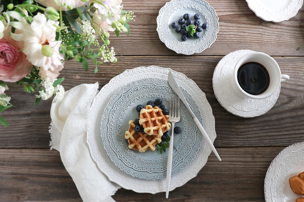 クリスタルデザートプレート 大 ELIOS FINEZZA エリオス フィネッツァ デザートプレート 23cmブルー