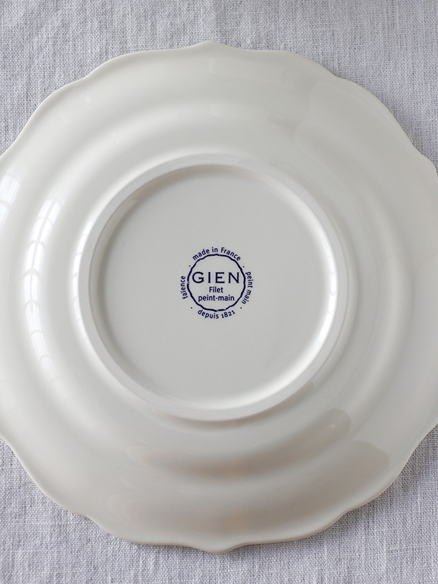 GienデザートプレートFilet TAUPE ジアンフィレ Gien Filet Taupe Dessert Plate