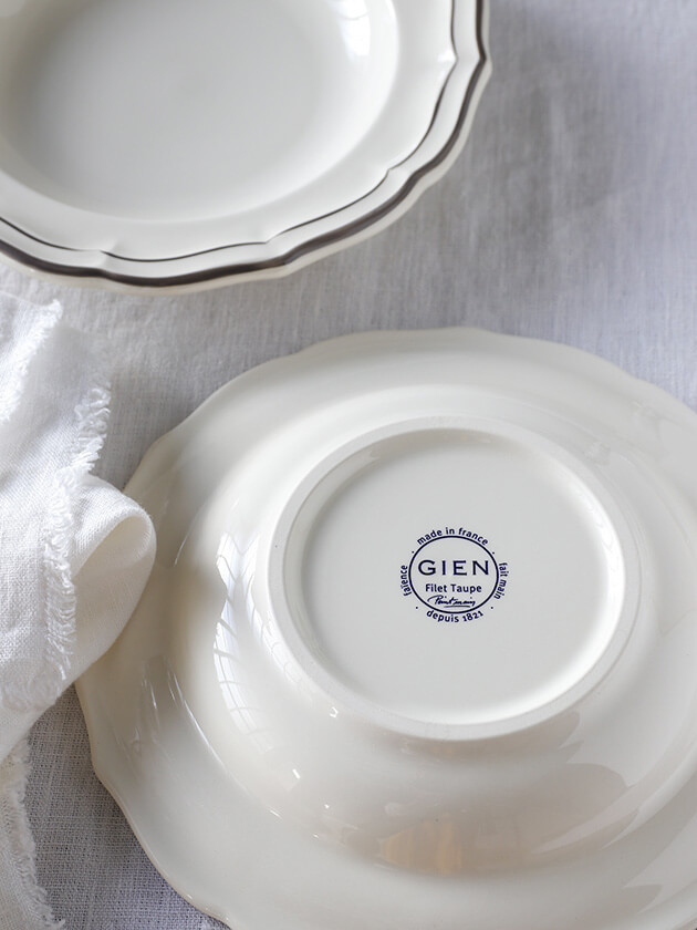 Gienスープ・パスタプレートFilet TAUPE ジアンフィレ Gien Filet Taupe Soup Pasta Plate