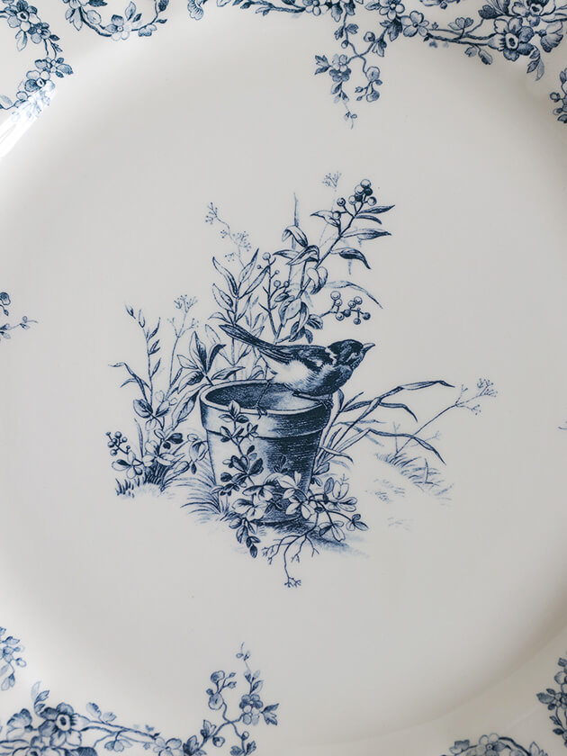 Gienǥʡץ졼Oiseau Depareillees Bleu 󥪥 Gien Oiseau Depareillees Bleu Dinner Plate
