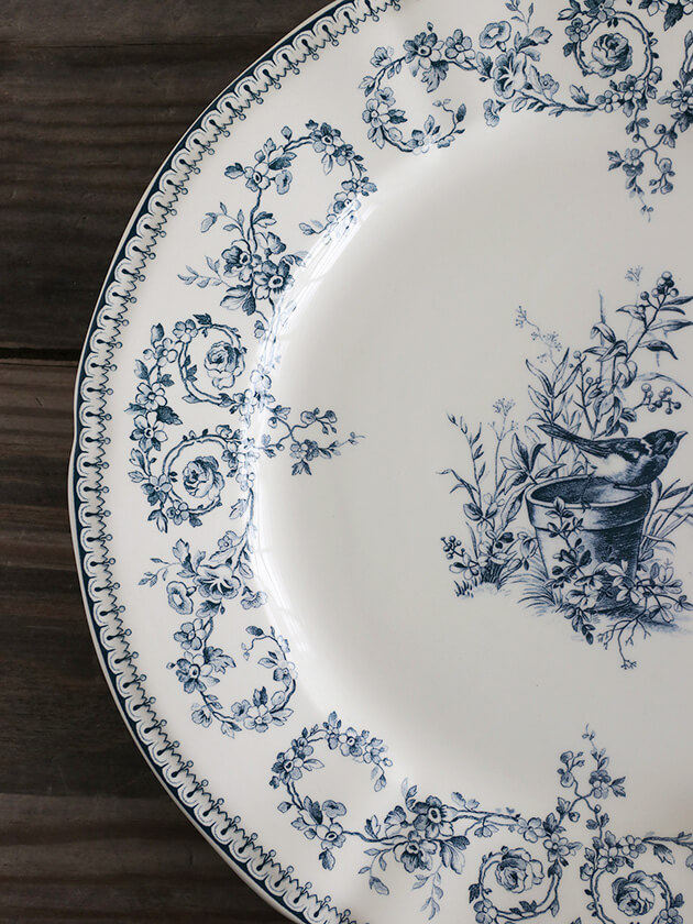 Gienǥʡץ졼Oiseau Depareillees Bleu 󥪥 Gien Oiseau Depareillees Bleu Dinner Plate