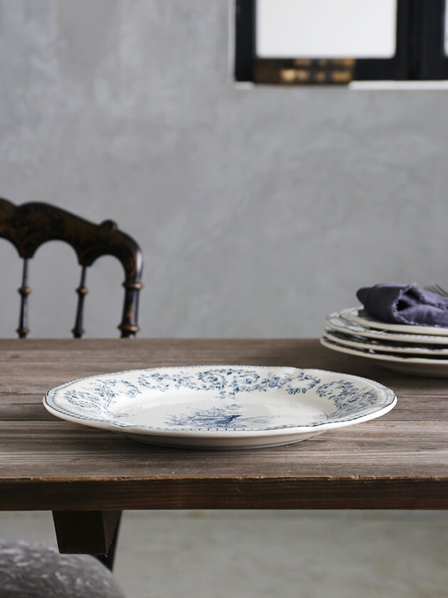 Gienǥʡץ졼Oiseau Depareillees Bleu 󥪥 Gien Oiseau Depareillees Bleu Dinner Plate