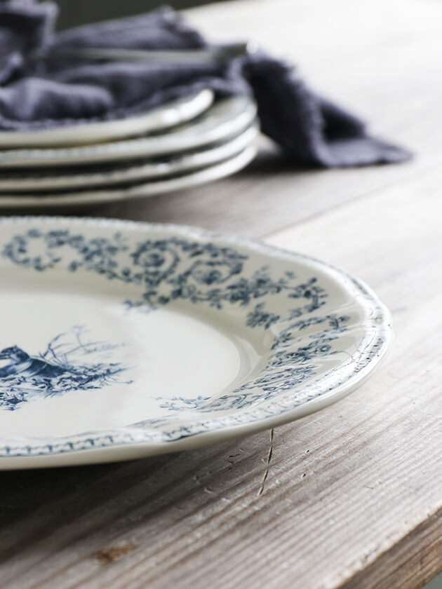 Gienǥʡץ졼Oiseau Depareillees Bleu 󥪥 Gien Oiseau Depareillees Bleu Dinner Plate