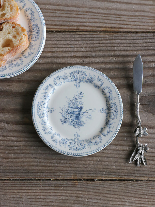 GienѥOiseau Depareillees Bleu 󥪥 Gien Oiseau Depareillees Bleu Bread Plate