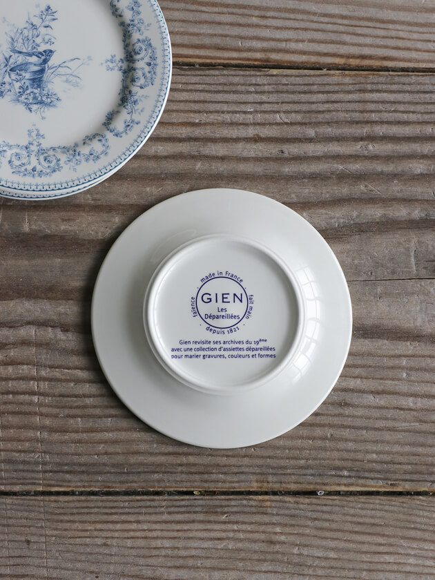 GienѥOiseau Depareillees Bleu 󥪥 Gien Oiseau Depareillees Bleu Bread Plate