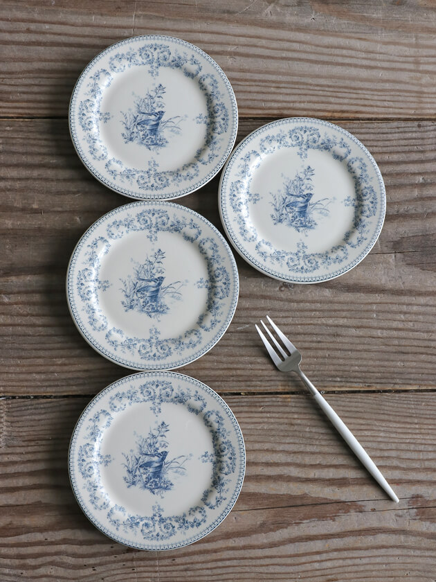 GienѥOiseau Depareillees Bleu 󥪥 Gien Oiseau Depareillees Bleu Bread Plate