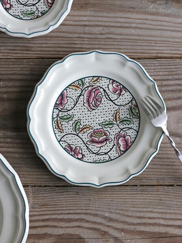 Gienǥȥץ졼Antoinette Poisson Dominote 󥢥ȥͥåȥݥ諒 Gien Antoinette Poisson Dominote Dessert Plate