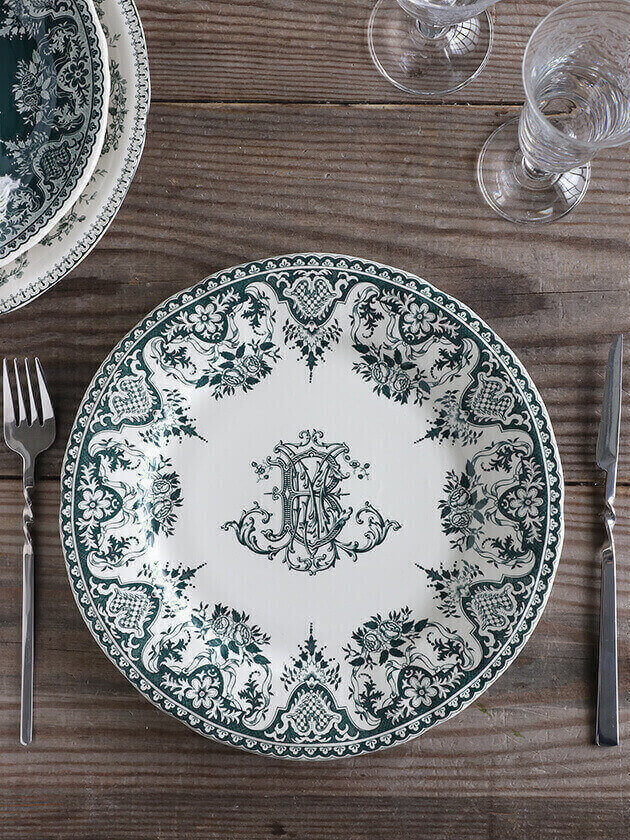 Gienǥʡץ졼Monogramme Depareillees Υ Gien Monogramme Depareillees Dinner Plate