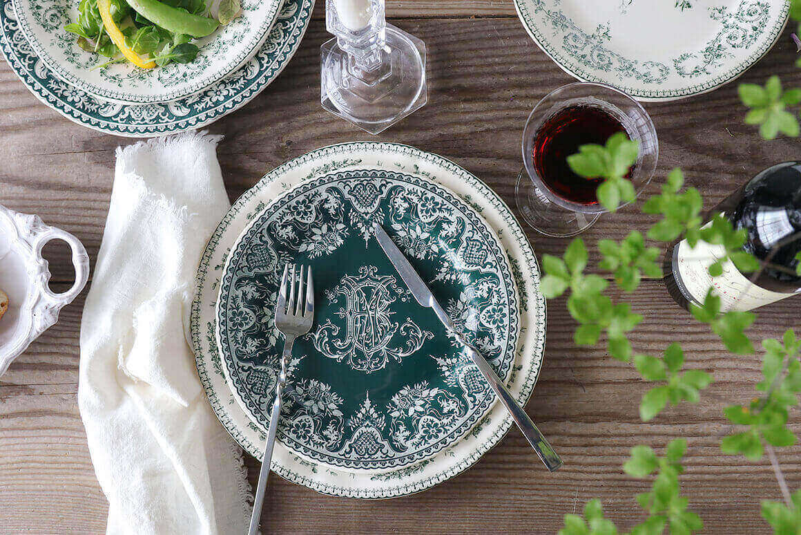 Gienǥȥץ졼Monogramme Depareillees Υ Gien Monogramme Depareillees Dessert Plate