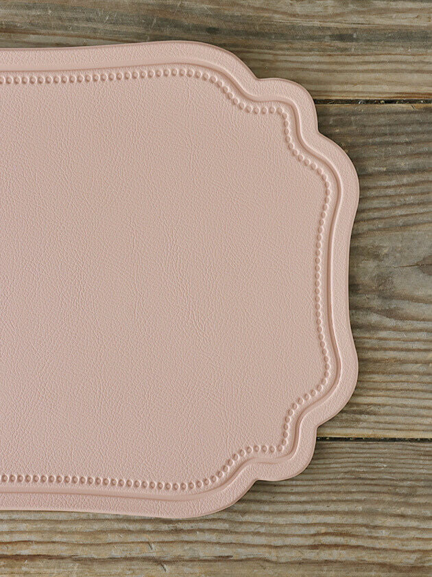 フェイクレザープレースマットWind Rectペールピンク サラグレース