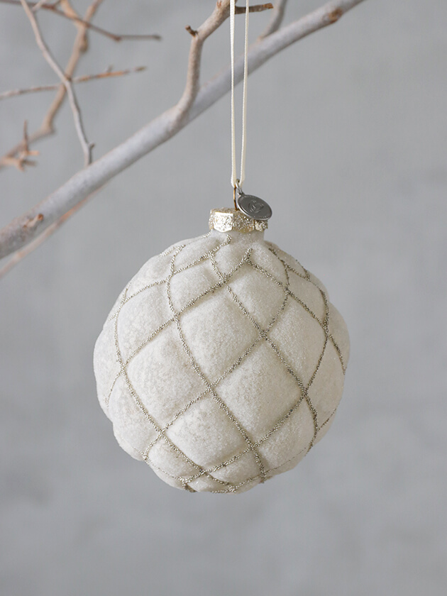Lene BjerreガラスオーナメントNorilleオフホワイト10cm サラ