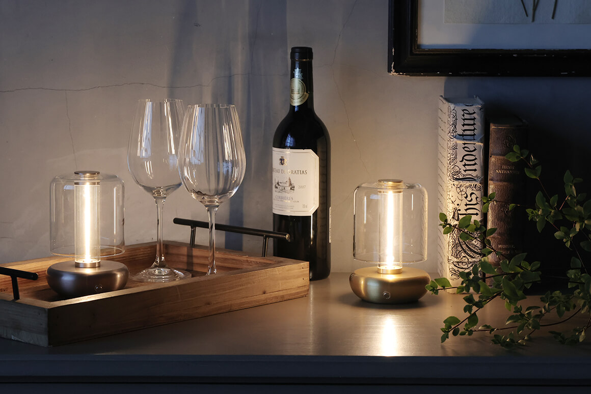 Nordic LED クリアガラスランタン (充電式) サラグレース