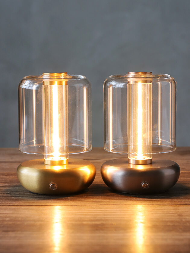 Nordic LED クリアガラスランタン (充電式) サラグレース