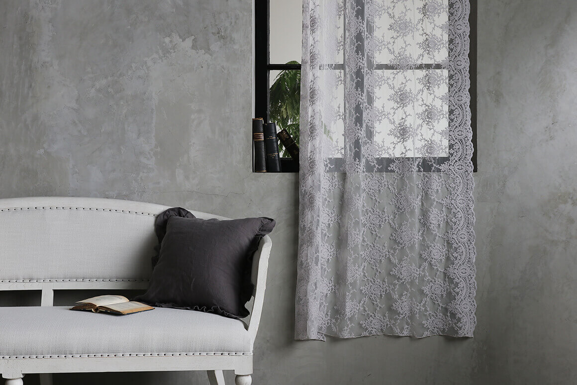 Chez moiカーテンCorinzioライトグレー120x220cm シェモア