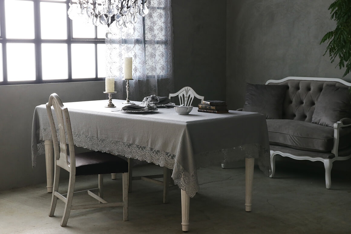 Chez Moiテーブルクロスurban Corinzioライトグレー フランスやヨーロッパの輸入雑貨 家具 インテリアの通販 サラグレース