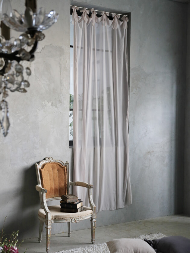 Chez moiカーテンOrganza Basicグレージュ140x220cm