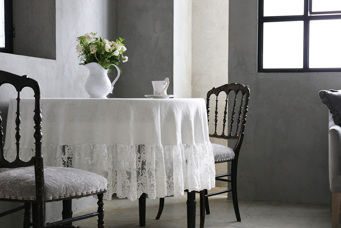 Chez moi シェモア ラウンドテーブルクロスLino Provenzaleオフ