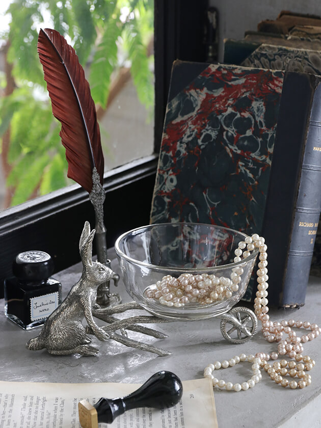 Pewter���饹�ܥ���Hand Cart Rabbit �ԥ塼����