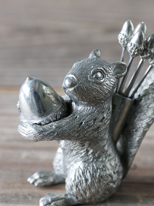 PewterピックセットSquirrel & Acorn