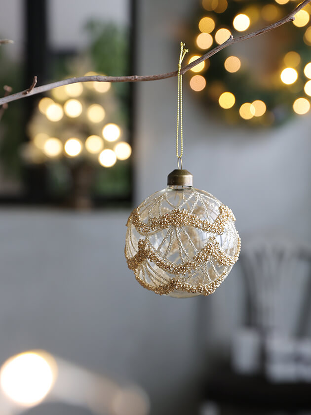 A LotクリスマスガラスボールVicky Gold 8cm