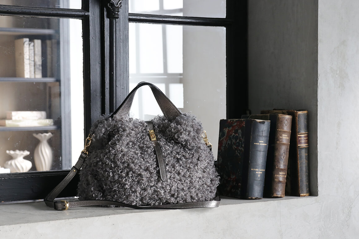 VIOLAd'OROバッグELMOグレーxシルバー(8938)