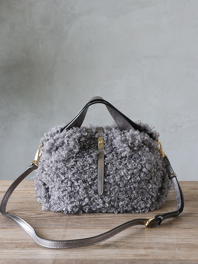 VIOLAd'OROバッグELMOグレーxシルバー(8938)