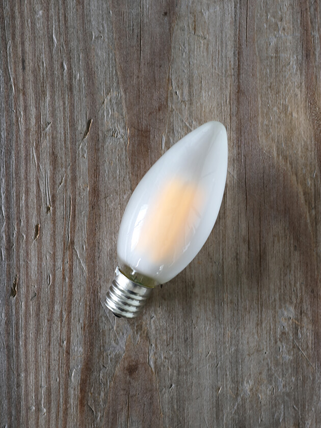 LEDシャンデリア電球(白ガラス)口径E17