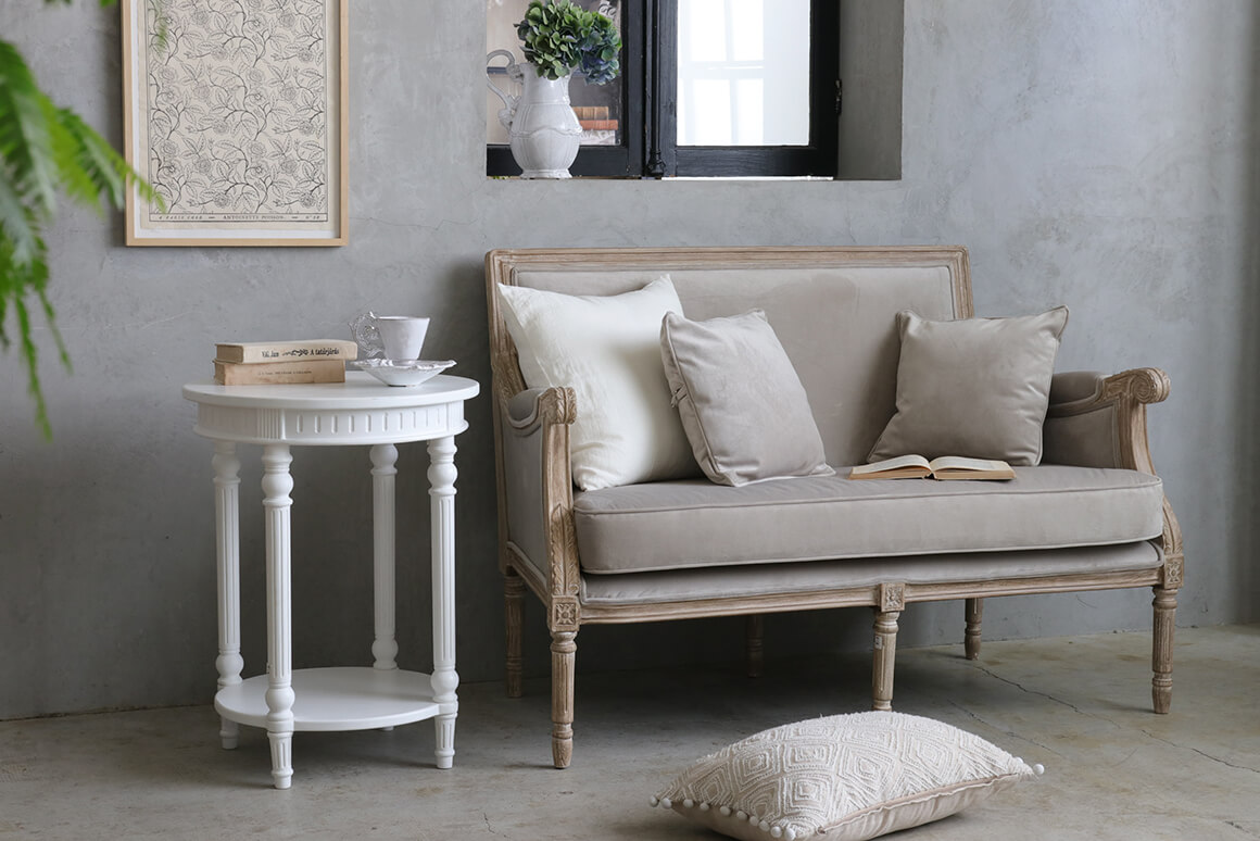 MirageラウンドサイドテーブルLinaホワイト