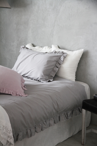 Sarah Grace掛け布団カバーLenaライトグレー コットン|フランスや