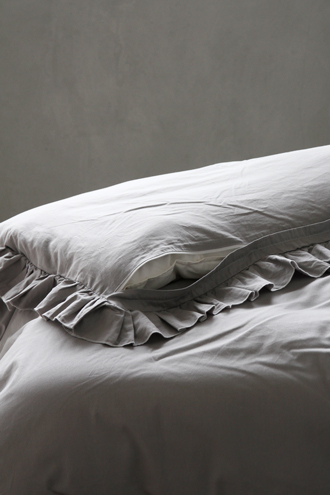 Sarah Grace掛け布団カバーLenaライトグレー コットン|フランスや